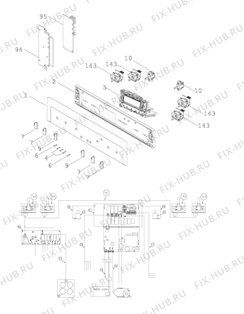 Взрыв-схема плиты (духовки) Voss Electrolux ELK9200-AL - Схема узла Command panel 037